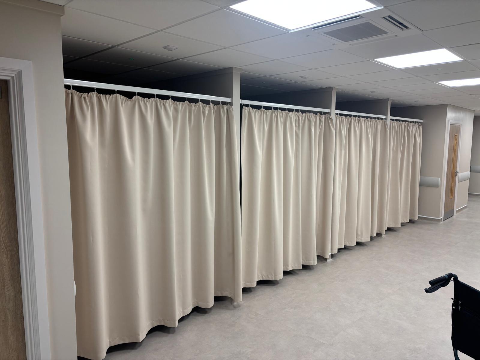 Heavy-Duty Hand-Drawn Curtain Track installed