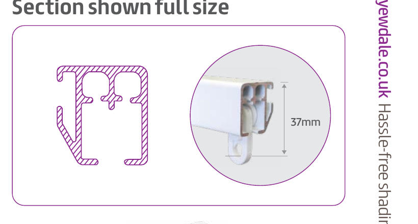 Heavy-Duty Hand-Drawn Curtain Track profile cross-section