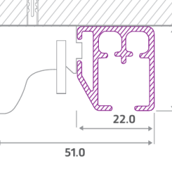 Heavy-Duty Hand-Drawn Curtain Track face-fix mounting detail
