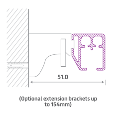 Heavy-Duty Hand-Drawn Curtain Track top-fix mounting detail
