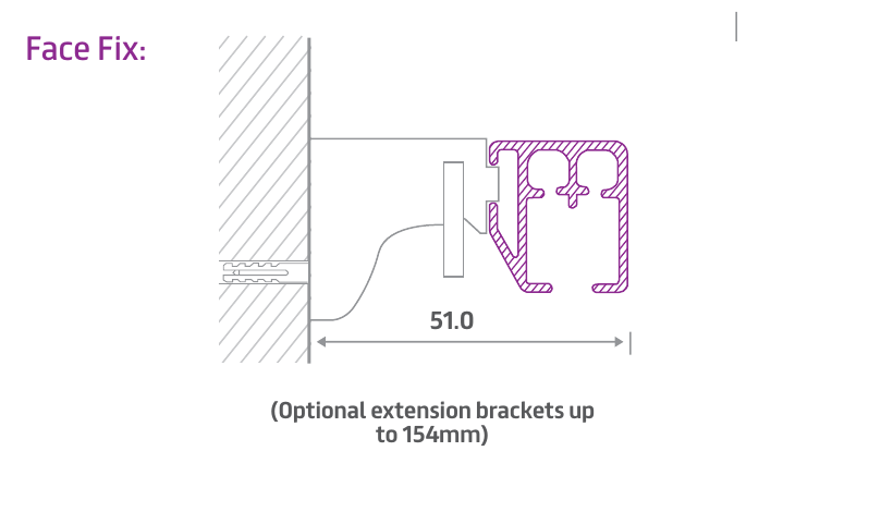 Heavy-Duty Hand-Drawn Curtain Track top-fix mounting detail